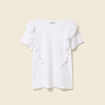 T-shirt en coton manches courtes blanc femme