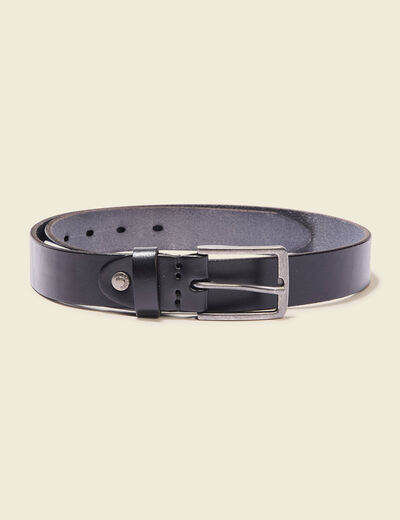 Ceinture en cuir noir homme