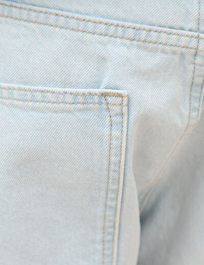 Jeans large longueur 32 en coton denim snow bleach homme