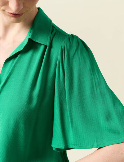 Chemise manches courtes vert femme