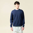 Sweat col rond manches longues en coton bleu marine homme