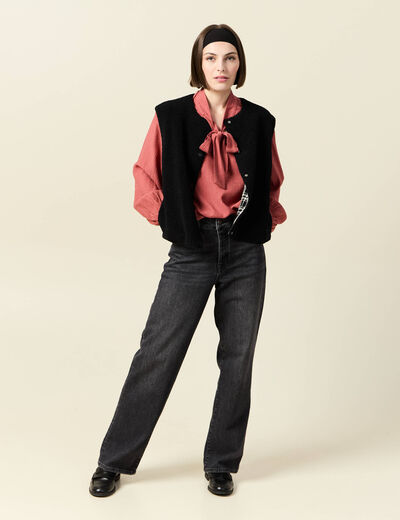 Blouse manches longues vieux rose femme