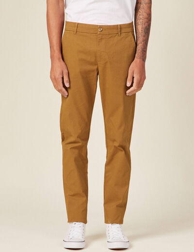Pantalon slim Instinct chino marron homme