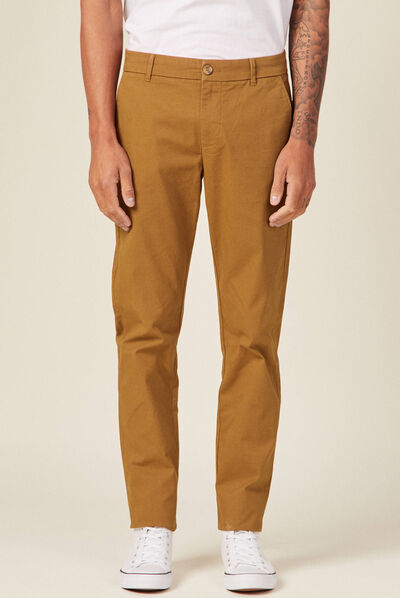 Pantalon slim Instinct chino marron homme