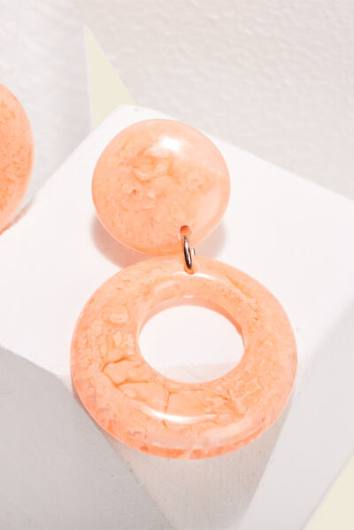 Boucles d'oreilles pendantes orange clair femme