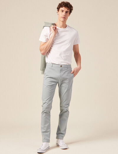Pantalon chino longueur 32 bleu gris homme