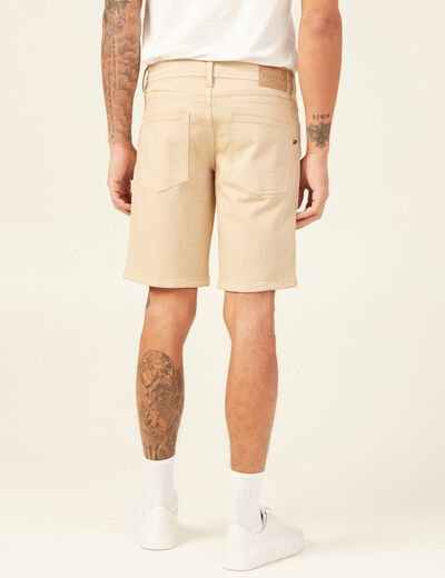 Bermuda droit 5 poches beige homme