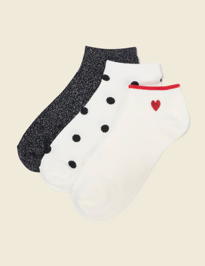 Lot de 3 paires de chaussettes noir femme