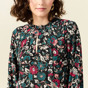 Blouse manches longues noir femme