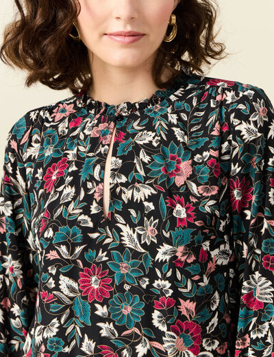 Blouse manches longues noir femme