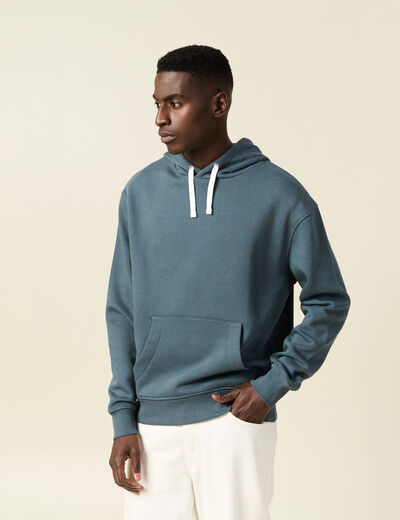 Sweat à capuche vert foncé homme