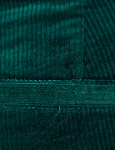 Pantalon chino velours côtelé vert canard femme