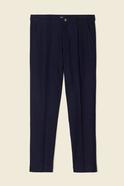 Pantalon chino 7/8ème bleu marine homme