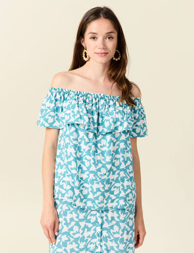 Blouse manches courtes blanc femme
