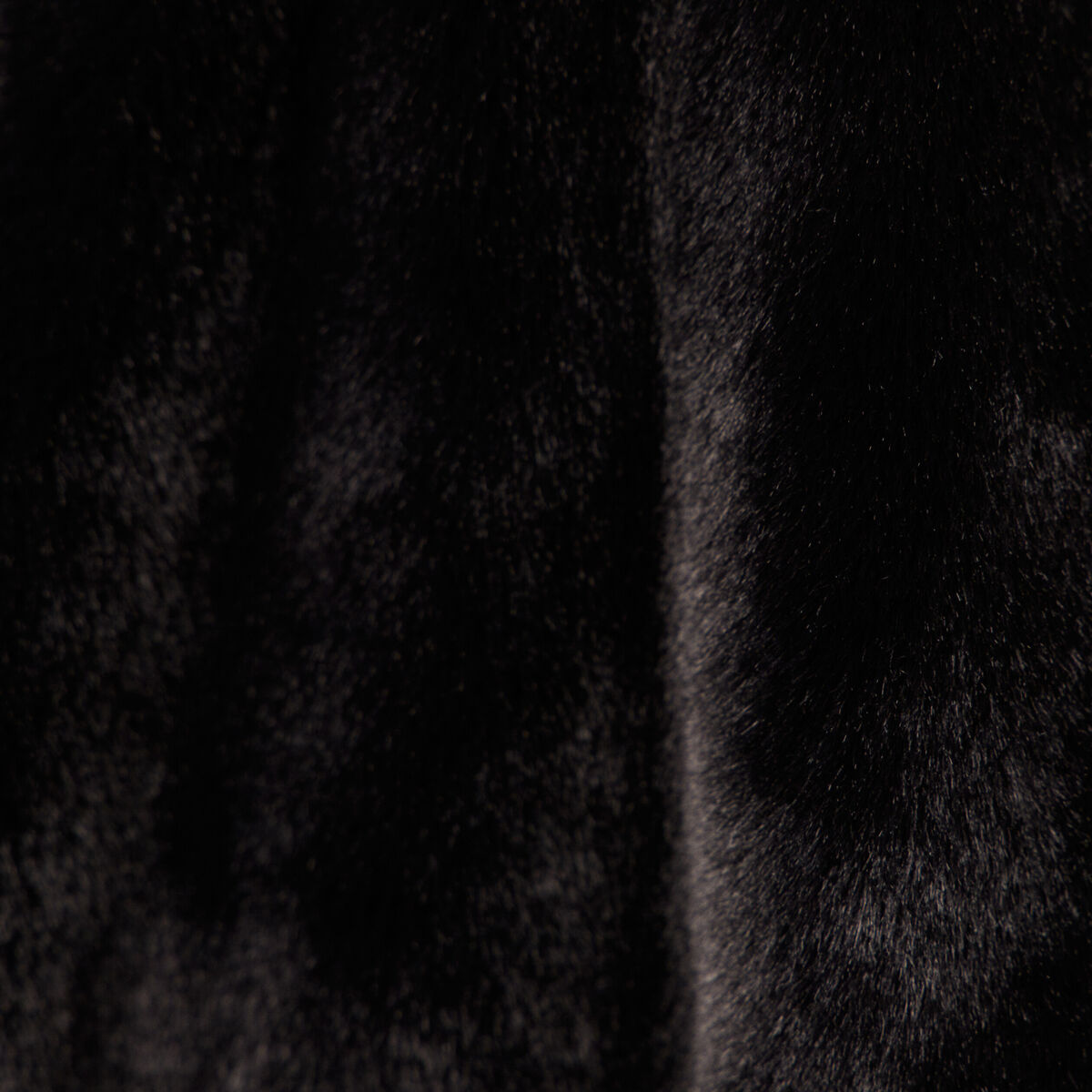Veste droite fausse fourrure noir femme