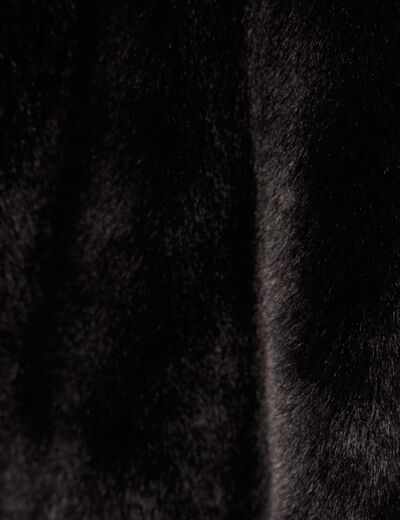 Veste droite fausse fourrure noir femme