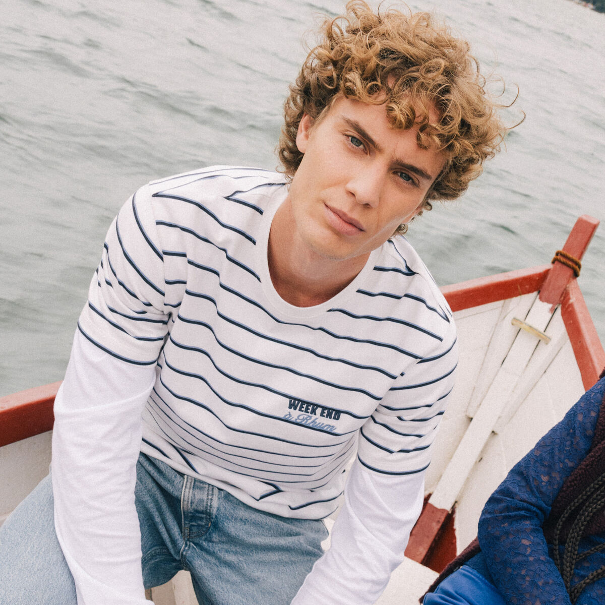 T-shirt en coton ecru homme
