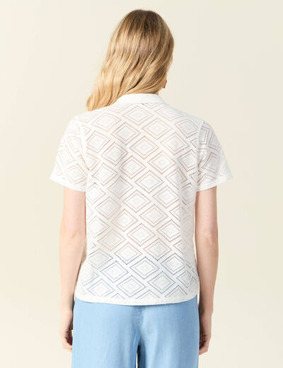 T-shirt manches courtes ecru femme