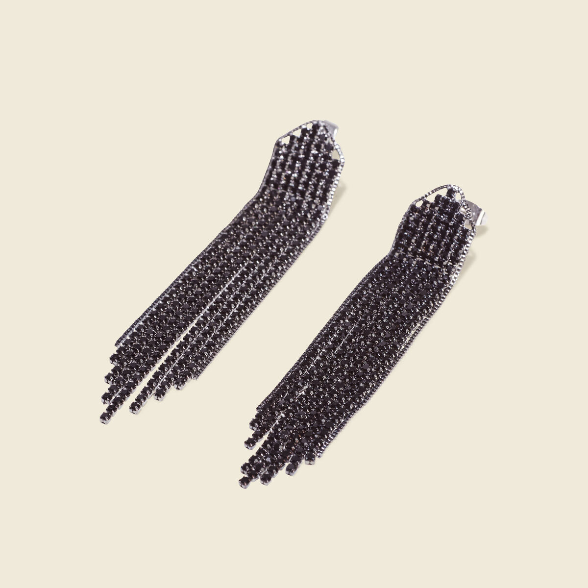 Boucles d'oreilles pendantes noir femme