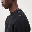 Pull manches longues col rond noir homme