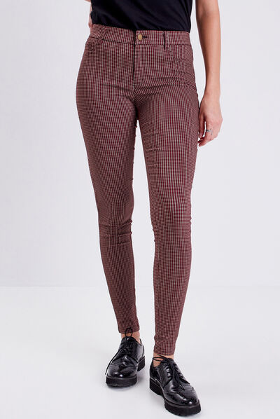 Pantalon skinny bordeaux femme
