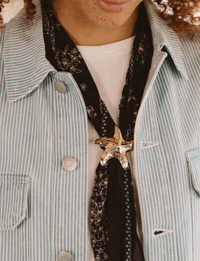 Foulard en coton bleu marine femme