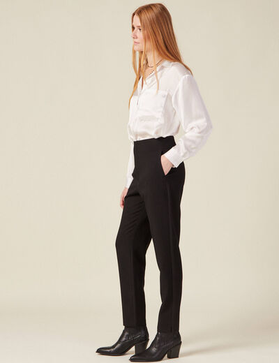 Pantalon cigarette noir femme