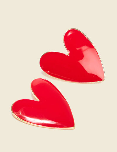 Boucles d'oreilles clous rouge femme