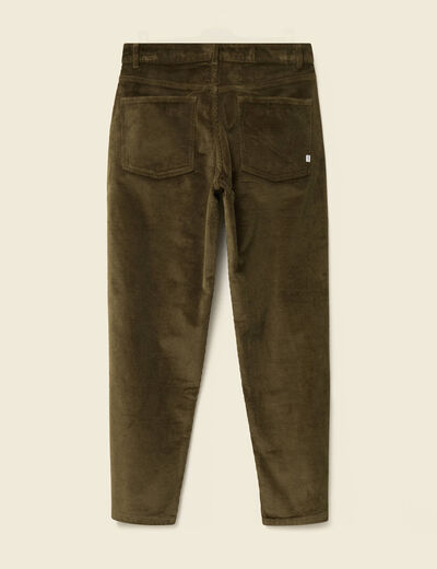 Pantalon droit en velours longueur 32 taupe homme