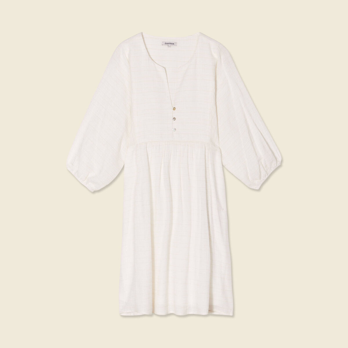 Robe évasée manches 3/4 ecru femme