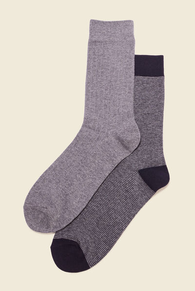 Lot 2 paires chaussettes gris foncé homme