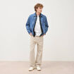 Jeans large 5 poches longueur 32 beige homme