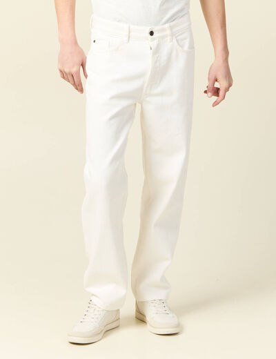 Jeans large relaxed denim blanc homme