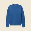 Pull fin manches longues col rond bleu fonc&eacute; homme