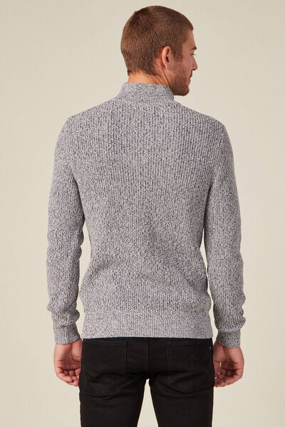Pull manches longues gris foncé homme