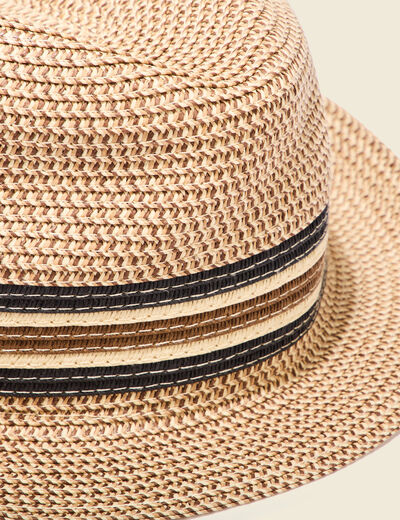 Chapeau trilby tressé sable homme