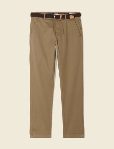 Pantalon chino straight vert kaki homme