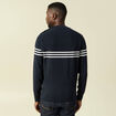Pull fin col rond manches longues bleu marine homme