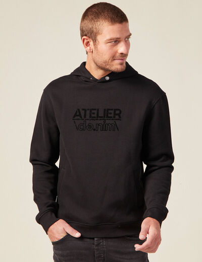 Sweat oversize à capuche noir homme