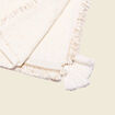 Foulard franges et pampilles ecru femme