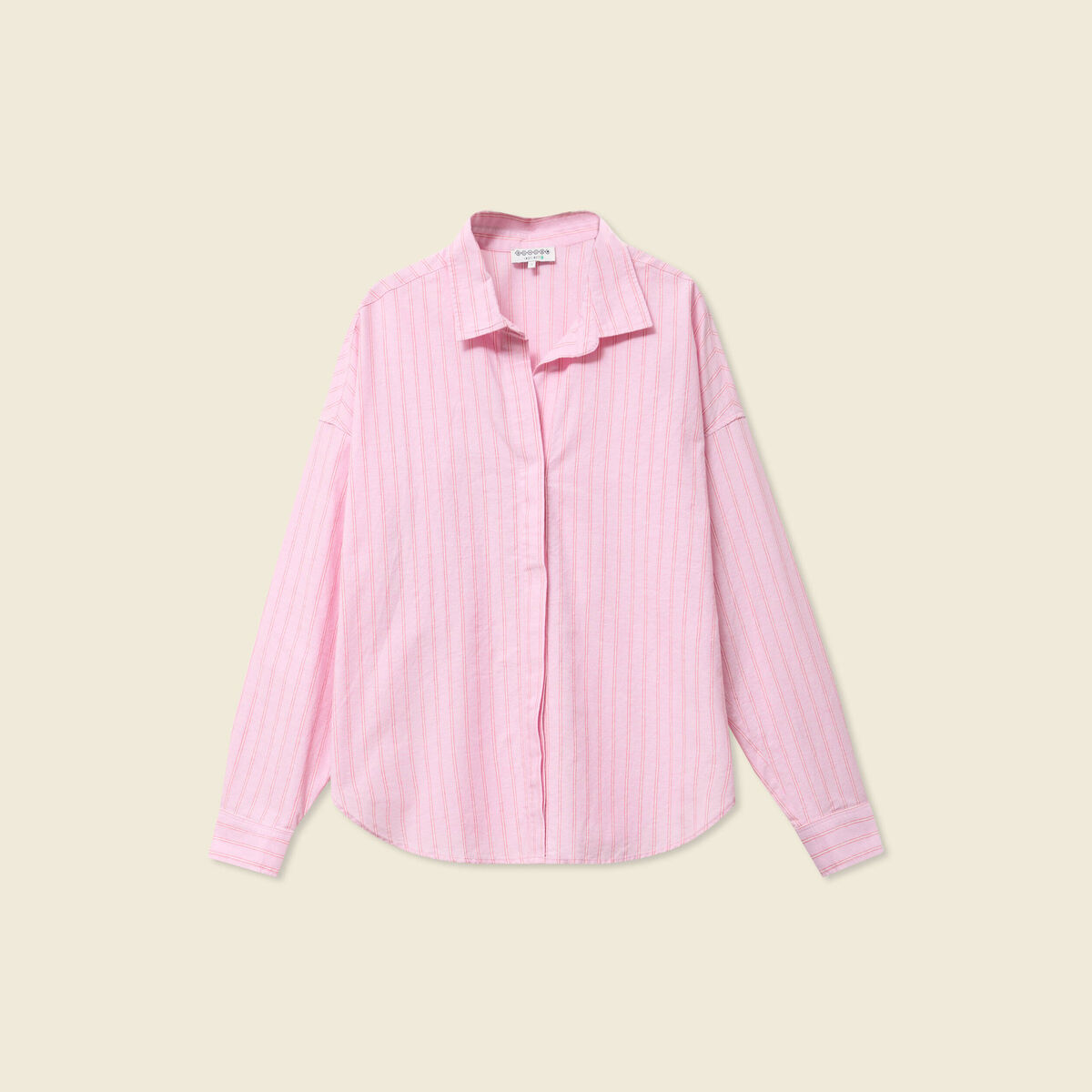 Chemise manches longues rose clair femme