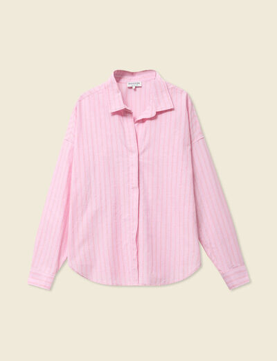 Chemise manches longues rose clair femme