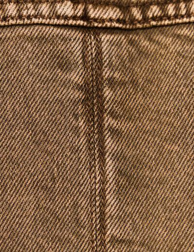 Blouson droit manches longues marron foncé femme