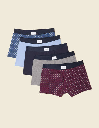 Lot 5 boxers bleu marine homme