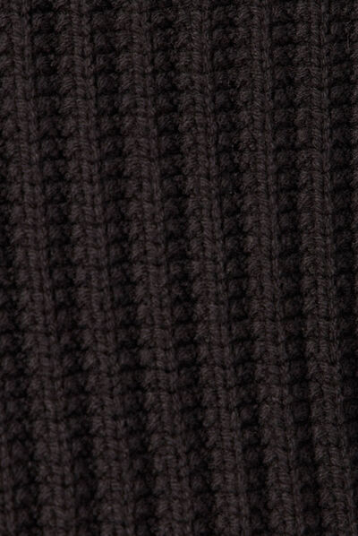 Pull manches longues col roulé noir homme
