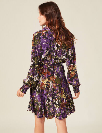 Robe patineuse ceinturée noir femme