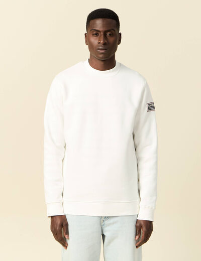 Sweat manches longues ecru homme
