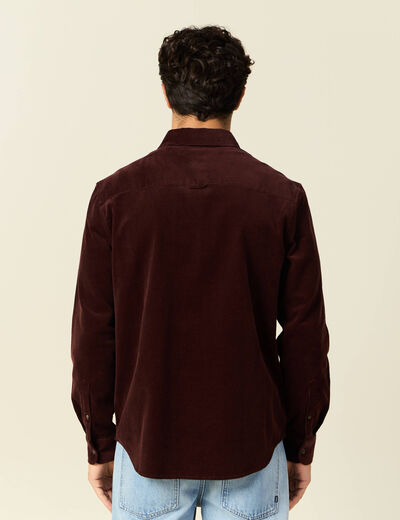 Chemise manches longues bordeaux homme