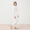 Jeans girlfriend taille haute denim blanc femme