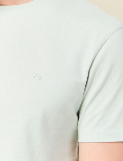 T-shirt cintr&eacute; col rond manches courtes bleu gris homme